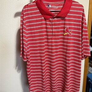Genuine Merchandise Red and White‎ Striped Polo